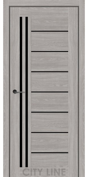 Межкомнатные двери CityLine Express OPTIMA korfad-express-optima-dub-gladstoun-grei-oscar-collection-s-cernym-steklom